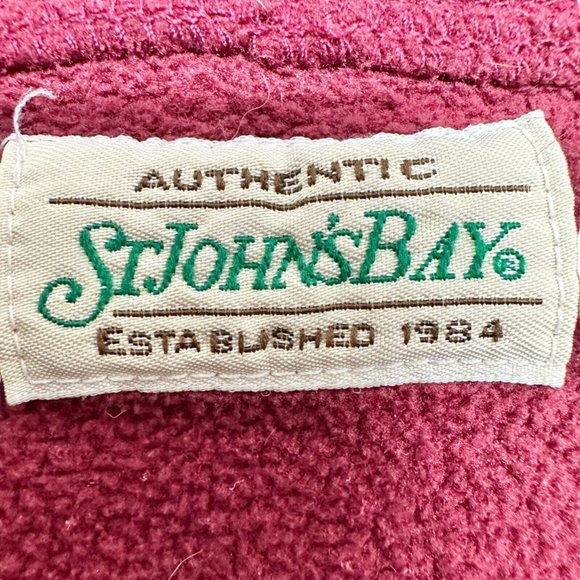 St John's Bay Pullover XL Maroon Fleece 3 Button Henley Long Sleeve - Picture 5 of 8